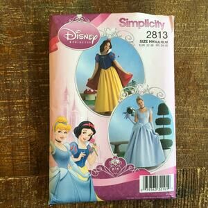 Simplicity Sewing Pattern 2813 Disney Princess Snow White Cinderella 6-12 UNCUT